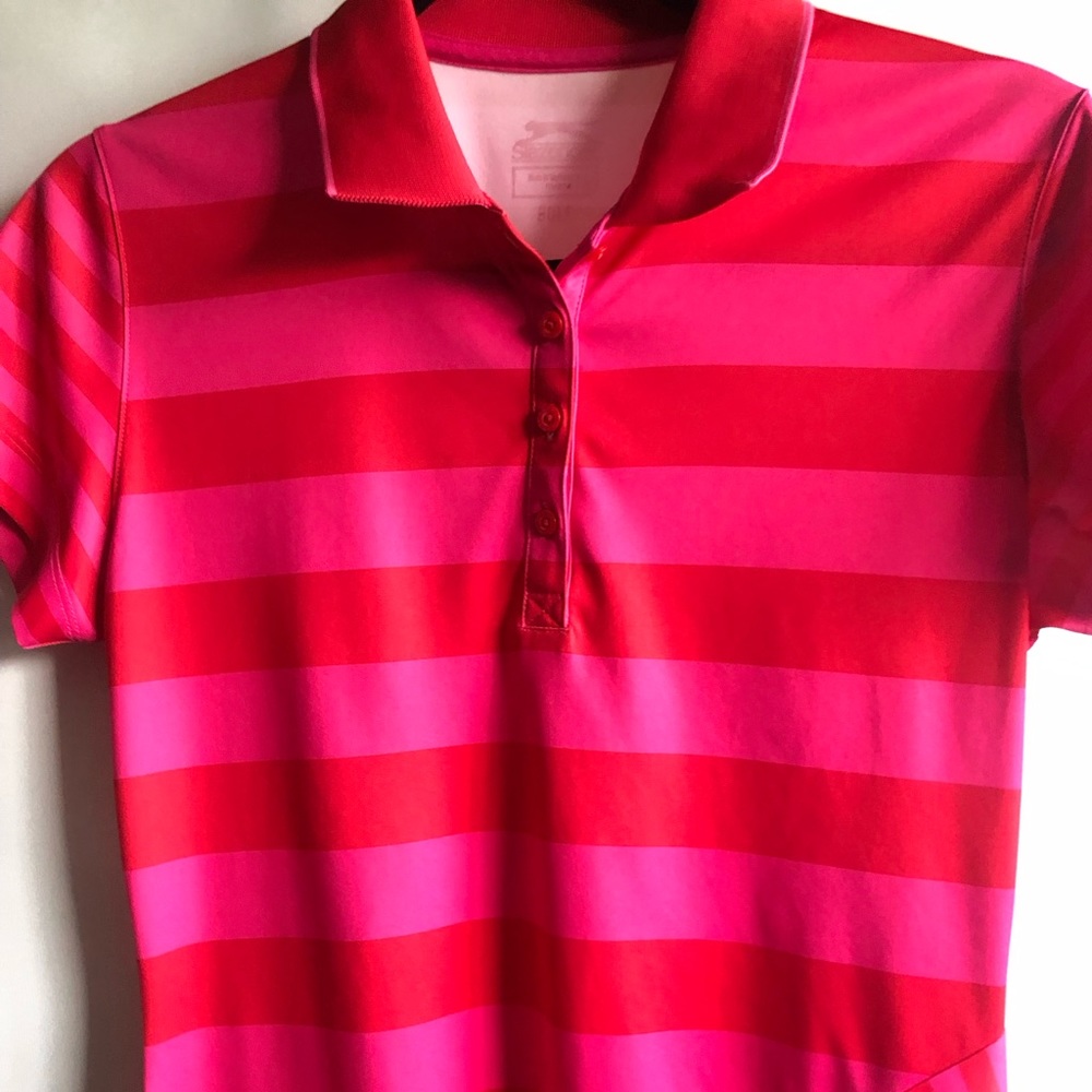 Slazenger Red and Pink Striped Button Down Shirt